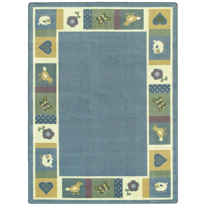 Joy Carpets Kid Essentials Baby Blues 7'8 x 10'9 Area Rug in Color Soft