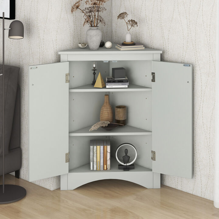 Adjustable Shelves Triangle Bathroom Storage Cabinet