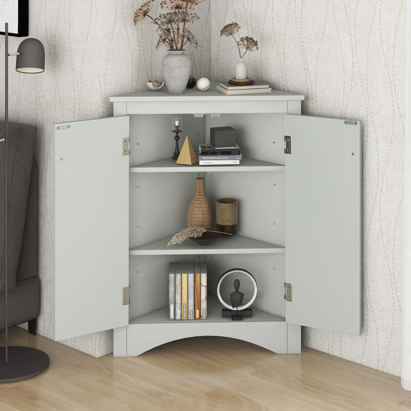 Adjustable Shelves Triangle Bathroom Storage Cabinet