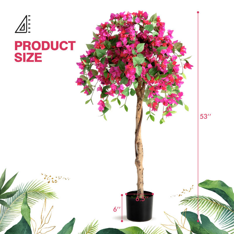 4.5 Feet Artificial Azalea Tree with Cement Pot