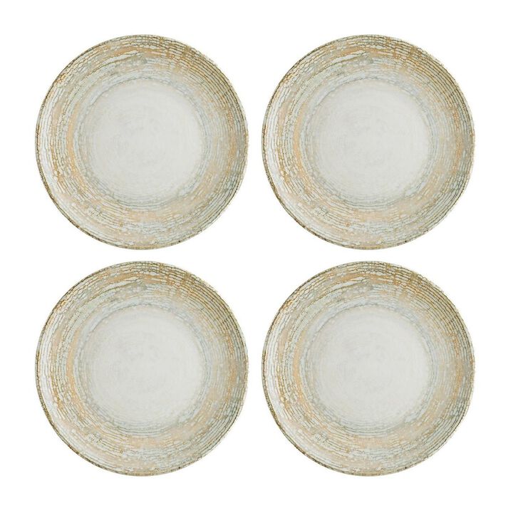 Patera dia.8.25" Round Decorated Porcelain Plate (Set of 4)