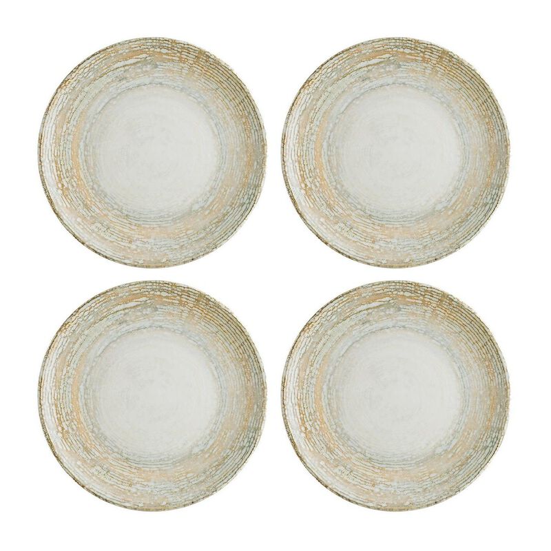 Patera dia.8.25" Round Decorated Porcelain Plate (Set of 4)
