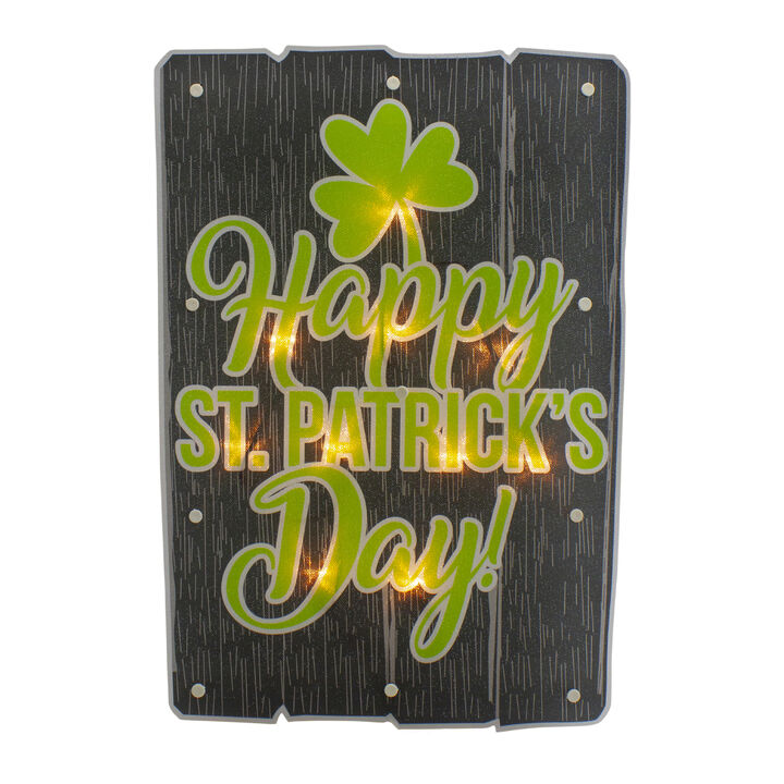 17" Lighted Happy St.Patrick's Day Window Silhouette Decoration