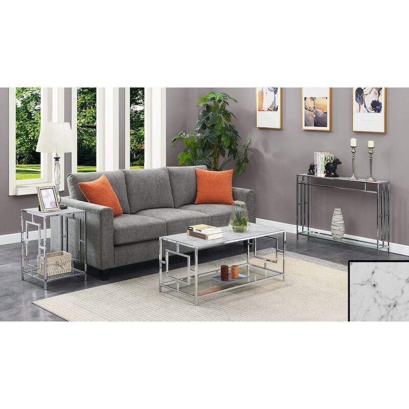 Convenience Concepts Town Square Chrome Coffee Table with Shelf