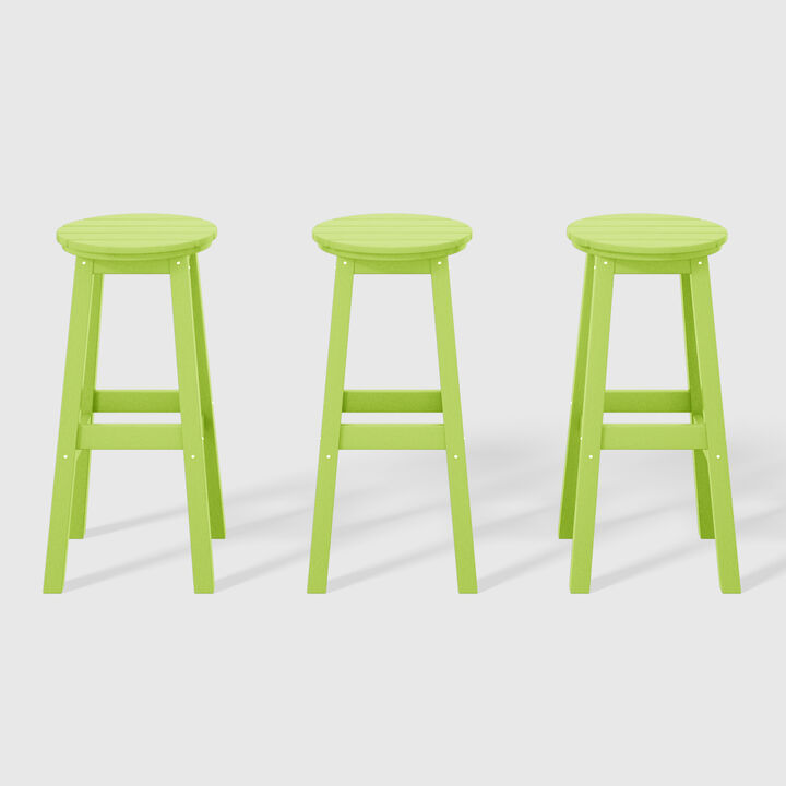 WestinTrends 29" HDPE Outdoor Patio Round Bar Stool Set of 3