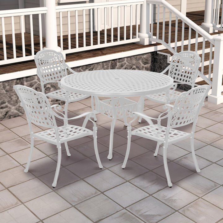 MONDAWE Cast Aluminum Patio Dining Chairs Outdoor Armchair (Set of 2)