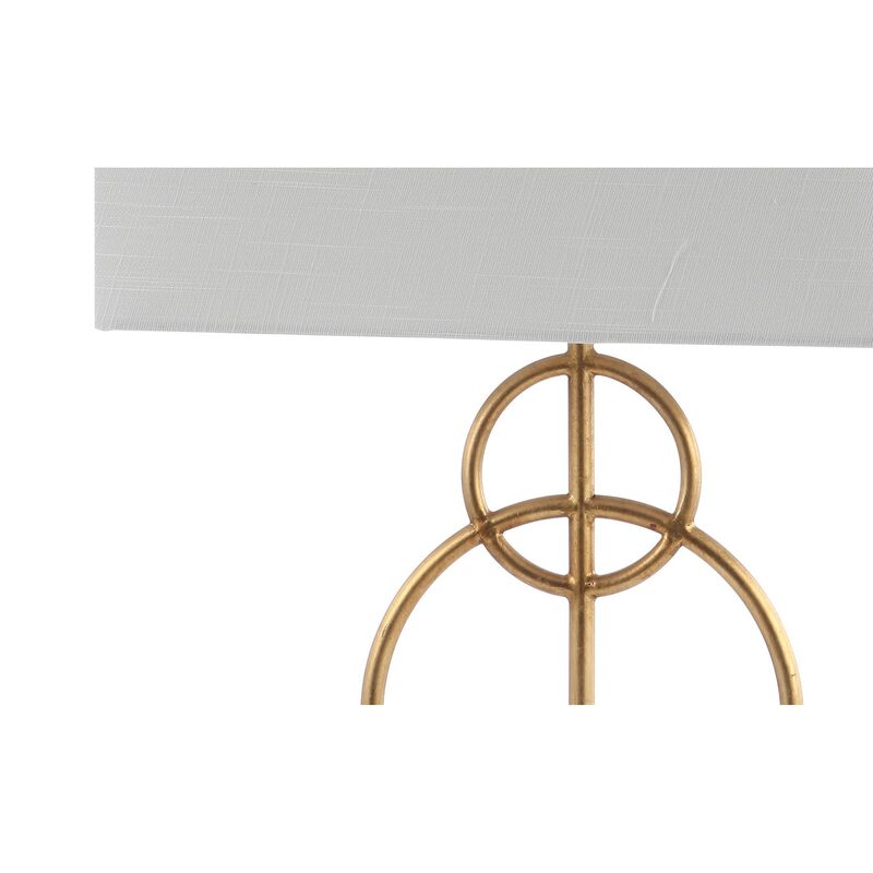 Haines Modern Circle Marble/Metal LED Table Lamp