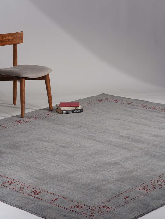 RUGSOTIC CARPETS HAND KNOTTED LOOM WOOL ECO-FRIENDLY AREA RUGS  - 8'x10', Rectangle, Light Blue Color, Contemporary Modern Design, High Pile Thick Handmade Anti Skid Rugs for Living Room (L00216)