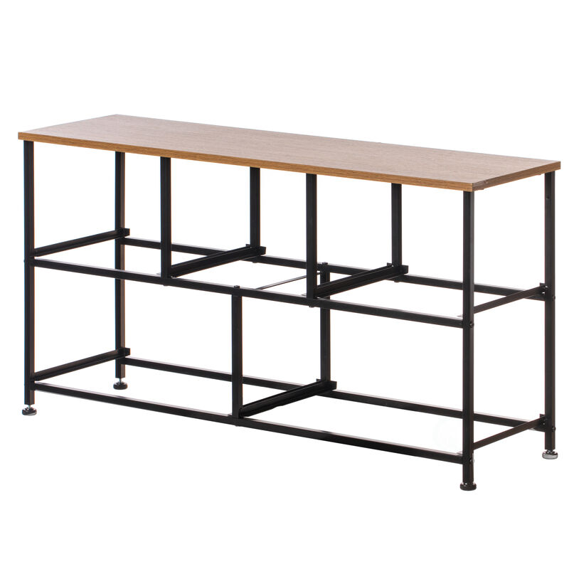 Charcoal Five Fabric Storage Drawer Unit, Wooden Top Dresser Tower, 2 Sizes Bins, Gray, 5 Drawers