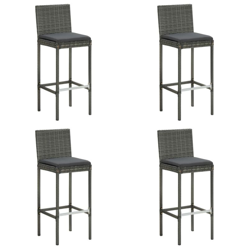 vidaXL 5 Piece Garden Bar Set with Cushions Gray
