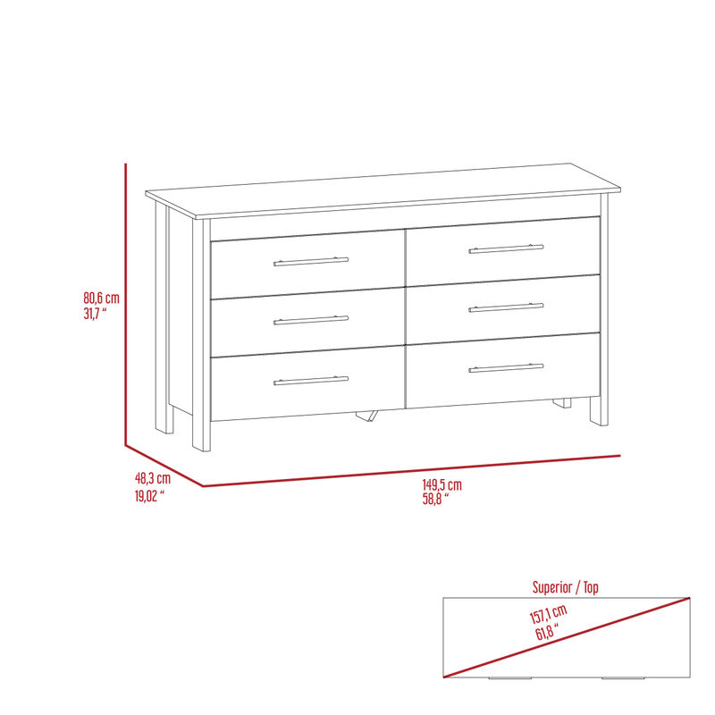 Southington 6-Drawer Rectangle Dresser Black Wengue