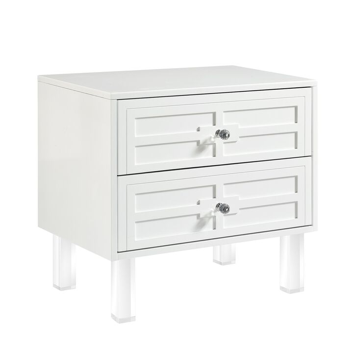 Inspired Home Crystal  Side Table/Accent Table/Nightstand