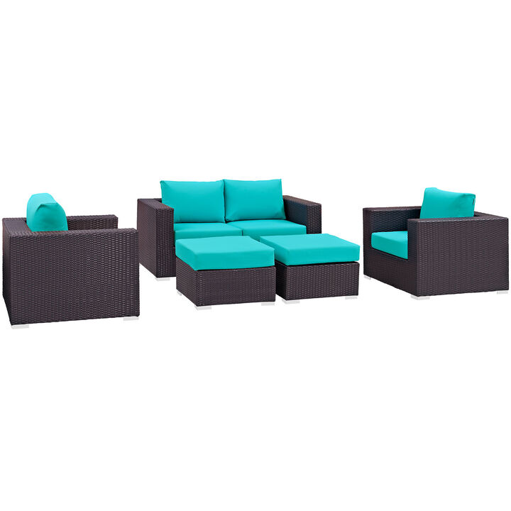 Modway - Convene 5 Piece Outdoor Patio Sofa Set