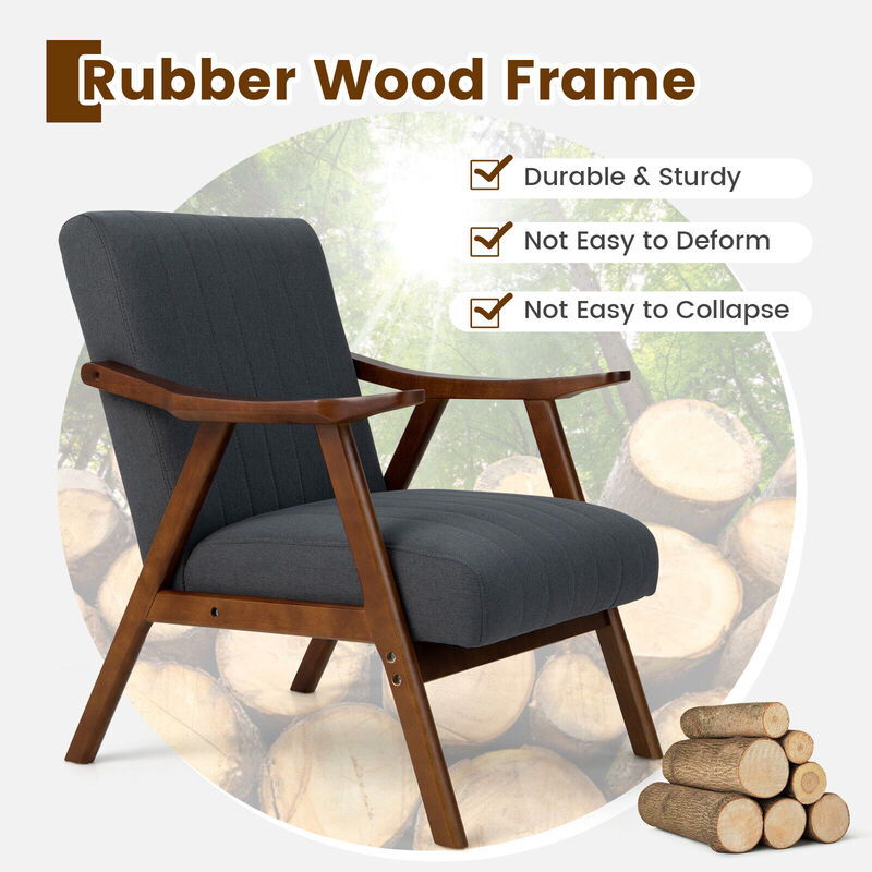 Modern Accent Chair Leisure Armchair with Felt Pads-Grey