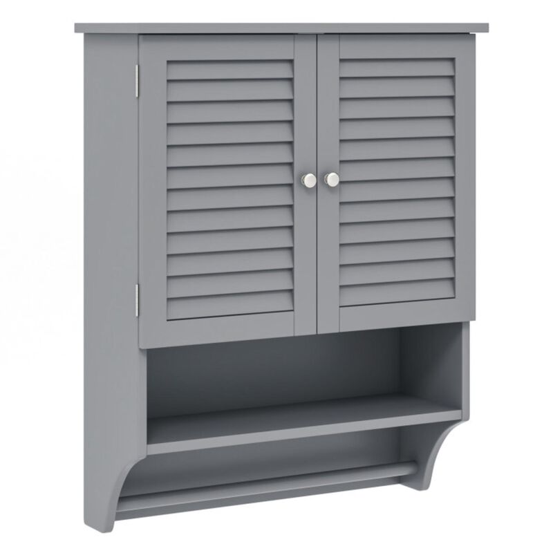 Hivvago 2-Doors Bathroom Wall-Mounted Medicine Cabinet with Towel Bar