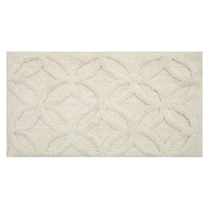 Knightsbridge Arch Bath Rug Cotton Non Skid Back - 17x24", Ivory