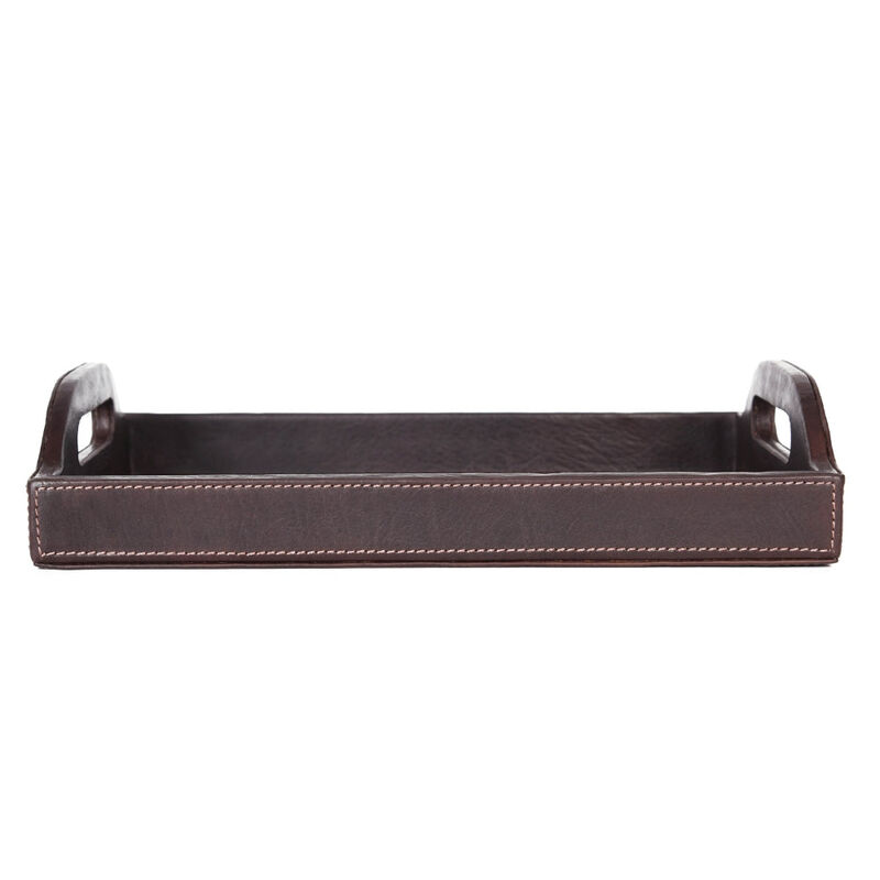Ombra Leather Serving Tray - Brown