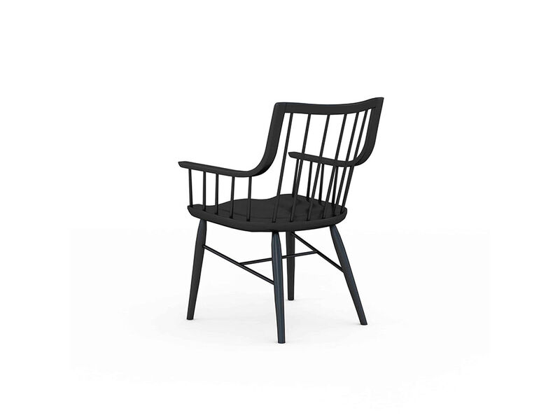 Frame Windsor Arm Chair Accent Black (Set of 2)