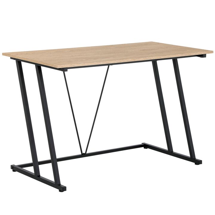 Black Home Office: Z-Shaped Desk with MDF Top and Metal Frame