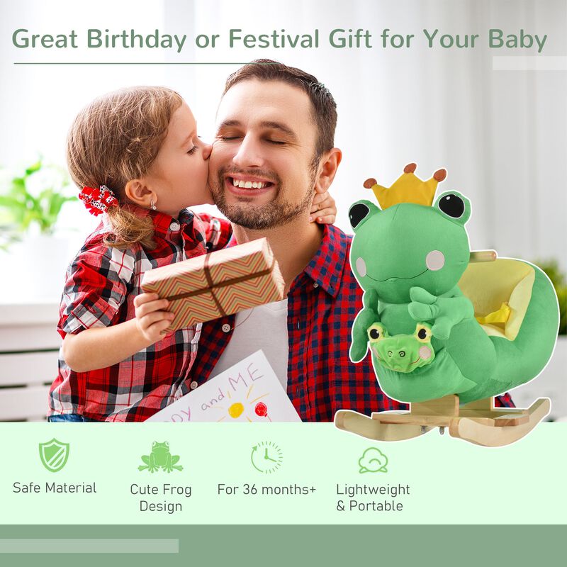 Green Frog Rocker: Musical Ride-On Toy for Toddlers 18-36 Months