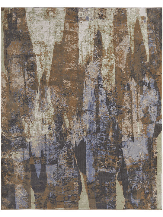 Clio 39K6F Brown/Blue/Ivory 7'9" x 10' Rug