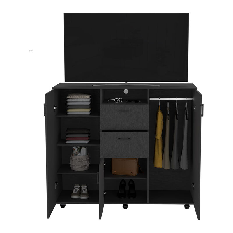 Double Door Cabinet Dresser Quizz, Bedroom, Black