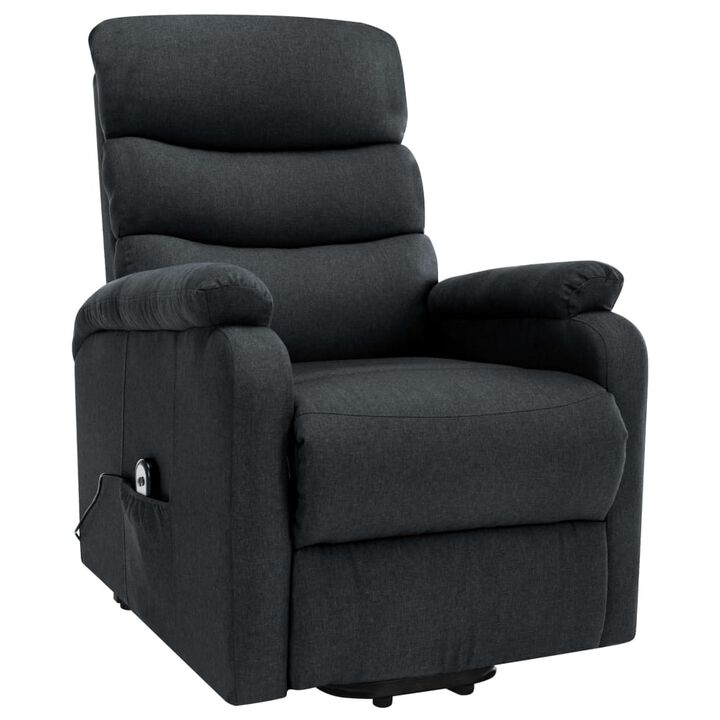 Power Lift Massage Recliner Dark Gray Fabric