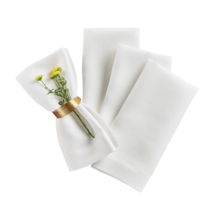 Solino Home 100% Pure Linen Dinner Napkins 20 x 20 Inch Set of 4 | Fete