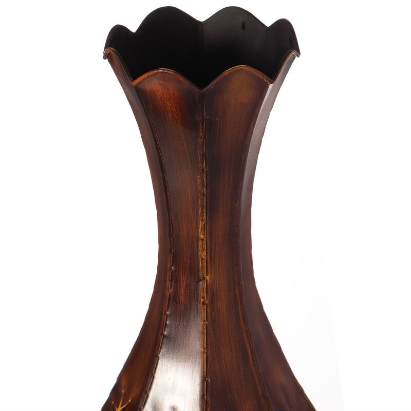 34-Inch Metal Decorative Floor Vase: Stylish Centerpiece for Home Décor, Dried Flowers, Living Room, Bedroom Accent, Modern Interior Design, Elegant Room Décor, Tall Vase for Display