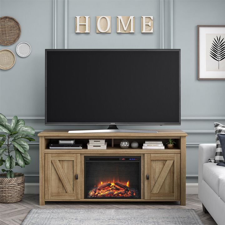 Farmington Electric Fireplace TV Console for TVs up to 60", Natural