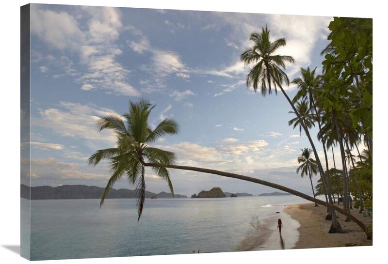 Tourist walking along beach, Tortuga Island, Costa Rica-Canvas Art-32x24