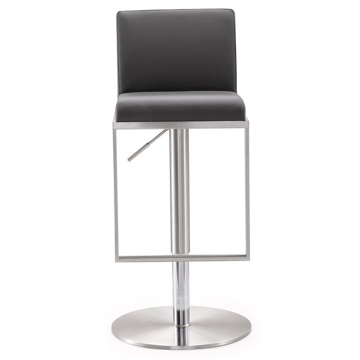 Amalfi White Performance Vegan Leather Adjustable Stool