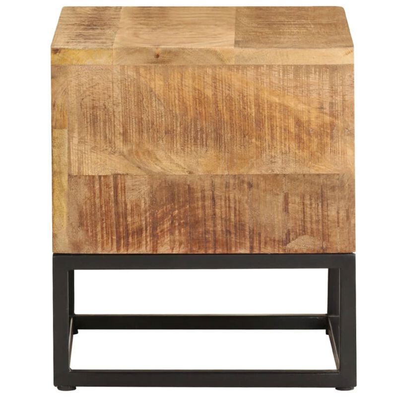 vidaXL Side Table 11.8"x11.8"x13" Rough Mango Wood