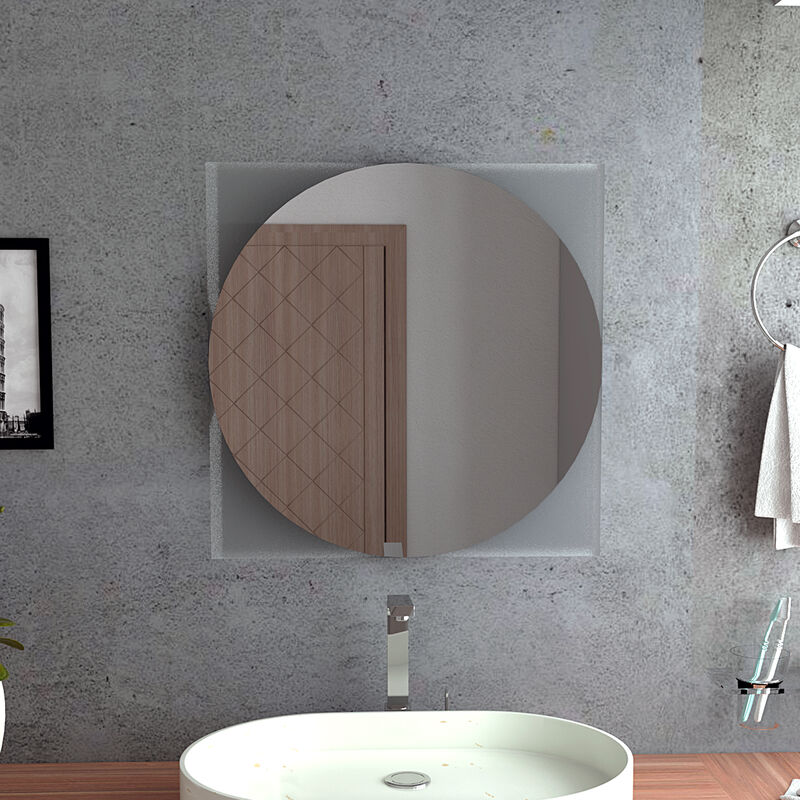 DEPOT E-SHOP Alena Mirror-Sandblasting Borders, Square Shape Looking Glass, Clear