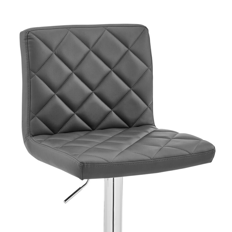 Duval Adjustable Blue Faux Leather Swivel Bar Stool
