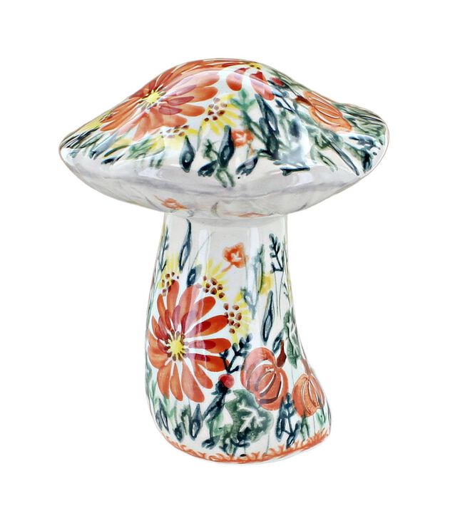 Blue Rose Polish Pottery Marigold Medium Mushroom