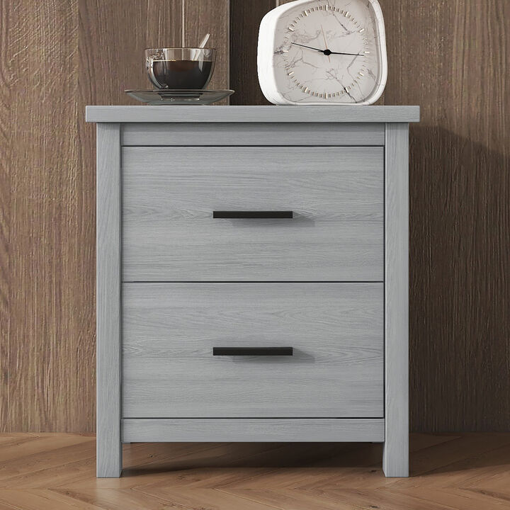 Merax Vintage 2-Drawer Wooden Nightstand