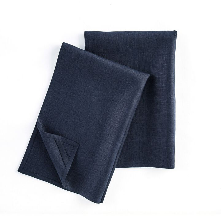 Solino Home 100% Pure Linen Kitchen Towels Set of 2 - 17 x 26 Inch | Fete
