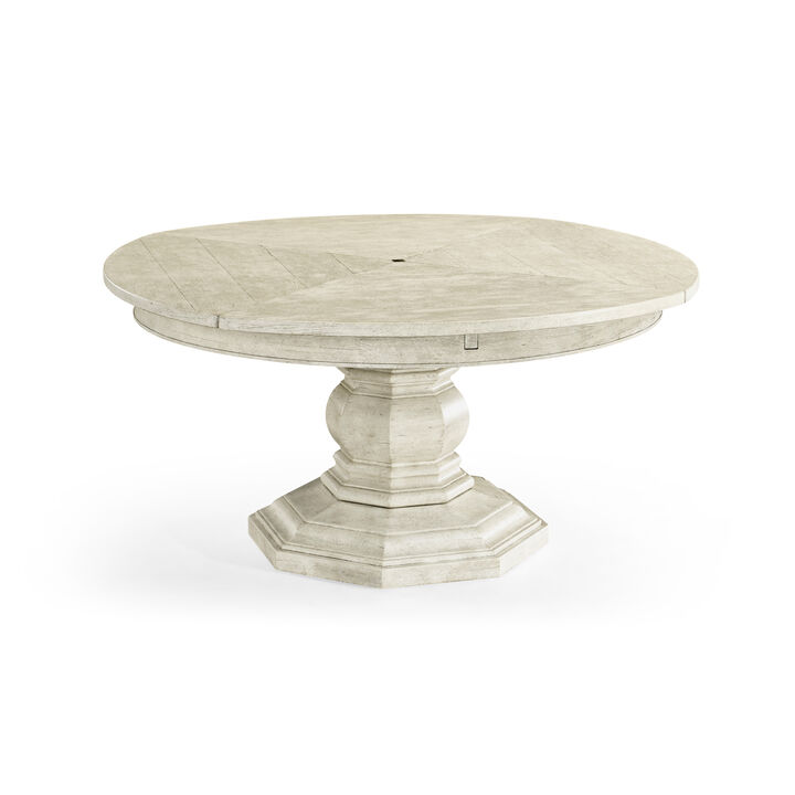 Whitewash Round Extendable Dining Table