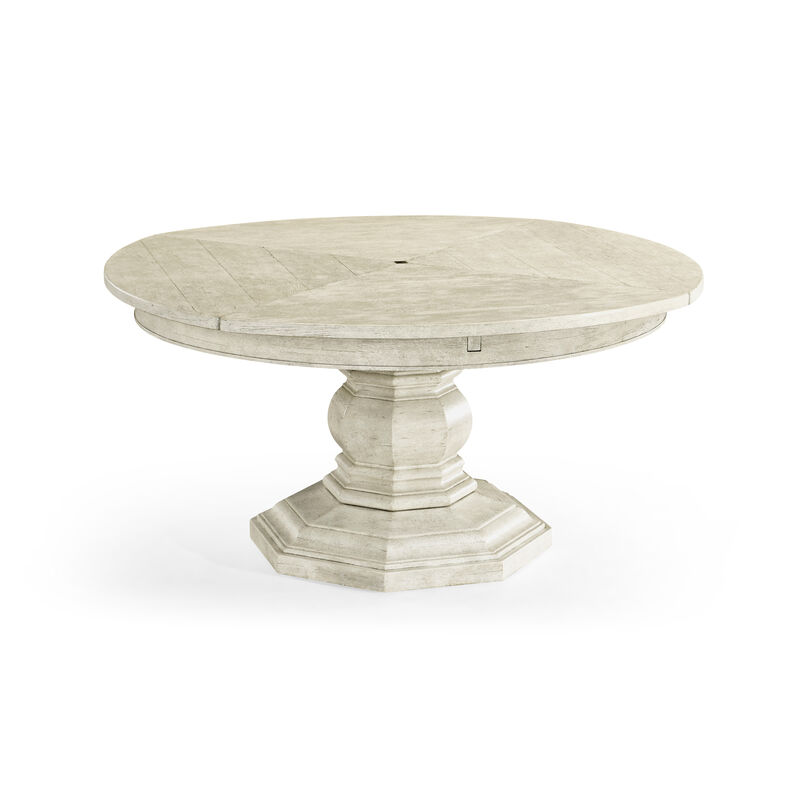 Whitewash Round Extendable Dining Table