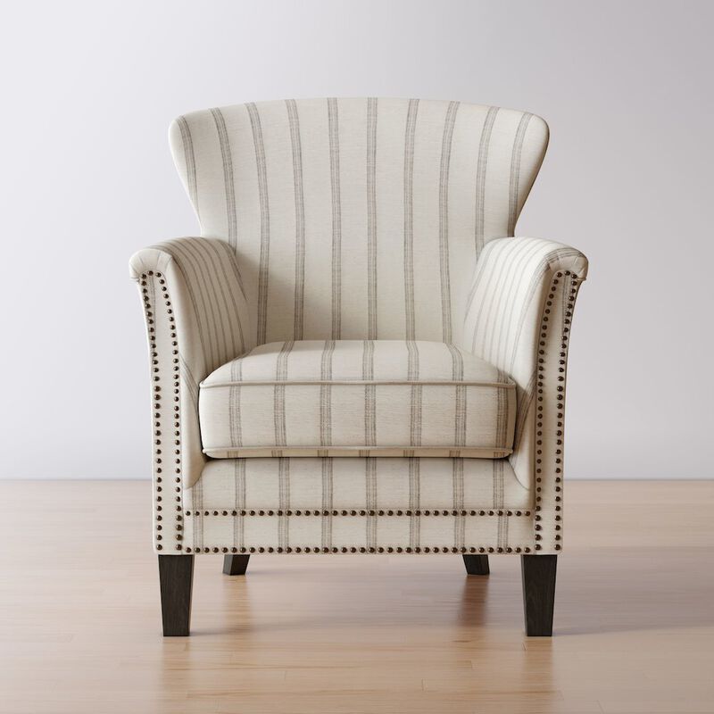 Jofran Layla Classic Upholstered Accent Chair with Nailhead Trim