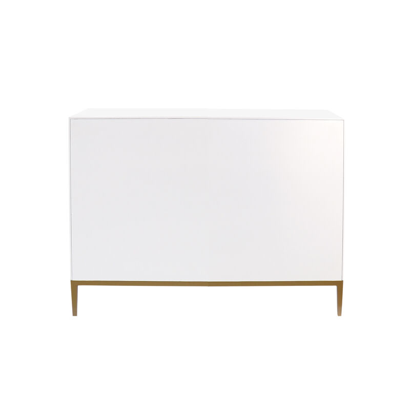 Pasargad Home Victoria Sideboard with 3 Doors, Ivory