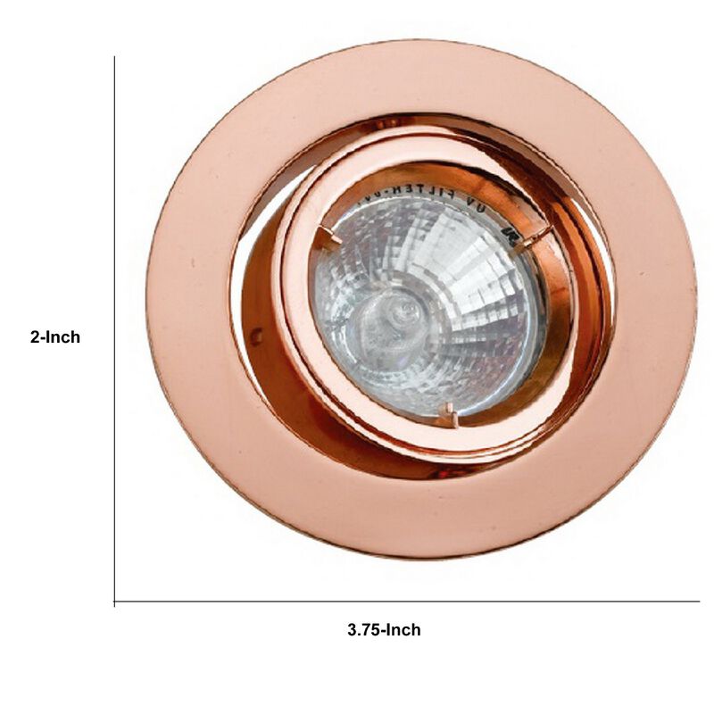 3.75 Inch 12V Round Ceiling Light with Metal, Antique Copper - Benzara