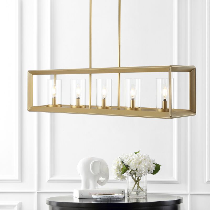 Anna Linear Metal/Glass LED Pendant