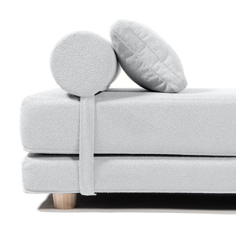 Jaxx Avida Daybed � Fold Out Queen Sleeper � Premium Boucle: Sleek and Modern Lounge for Relaxing and Overnight Guests