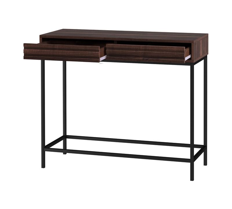 Jarrel 2 Drawer Console Table with Black Metal Legs
