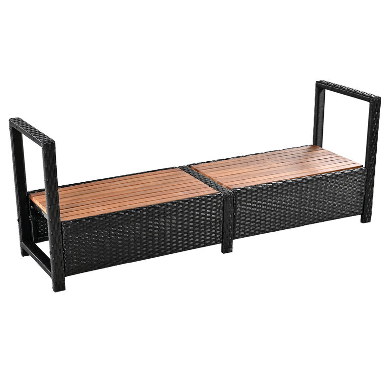 Merax Spa Frame Quadrilateral Outdoor Rattan Sectional Sofa