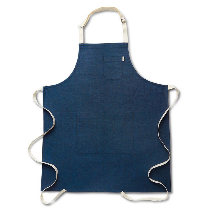 Solino Home 100% Pure Linen Bib Apron 32 x 27 Inch | Linen Kitchen Apron for Men and Women
