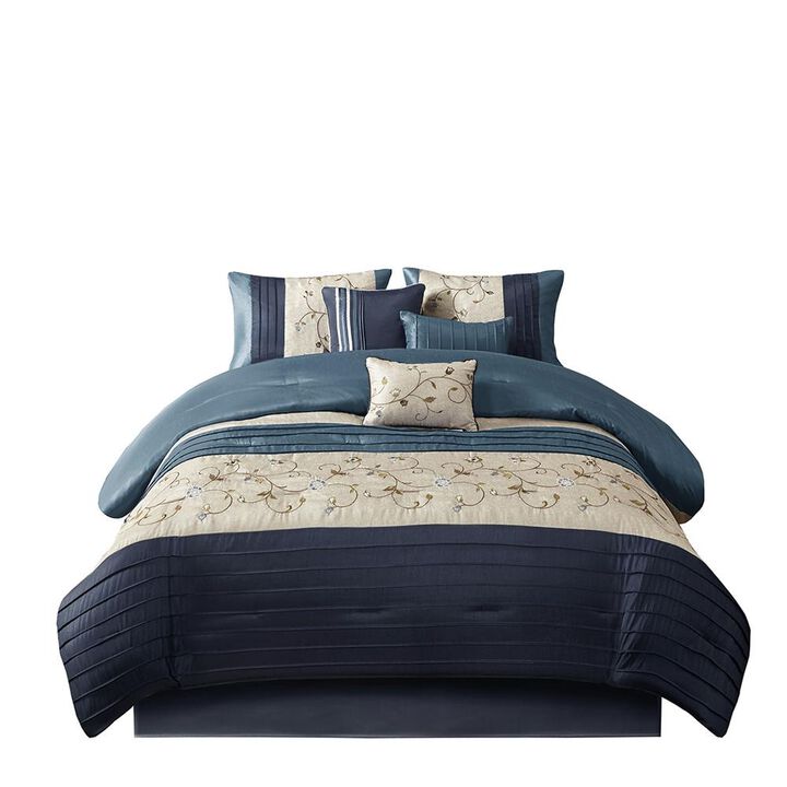 Belen Kox Navy Dreams 7-Piece Polyester Comforter Set, Belen Kox