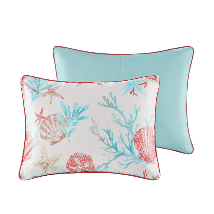 Gracie Mills Koreen 7-Piece Coastal Dreams Cotton Sateen Comforter Set